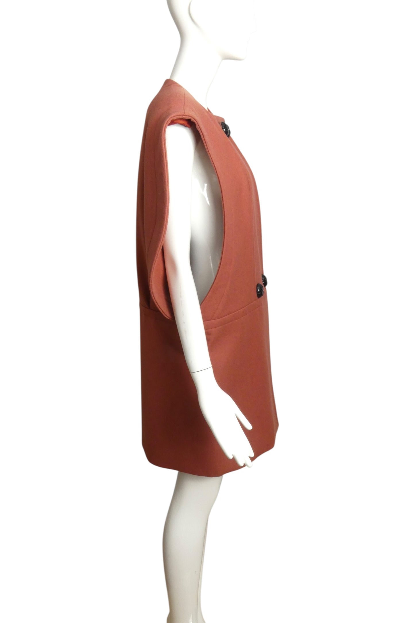 2001 Mauve Sculptural Wool Vest, Size 10