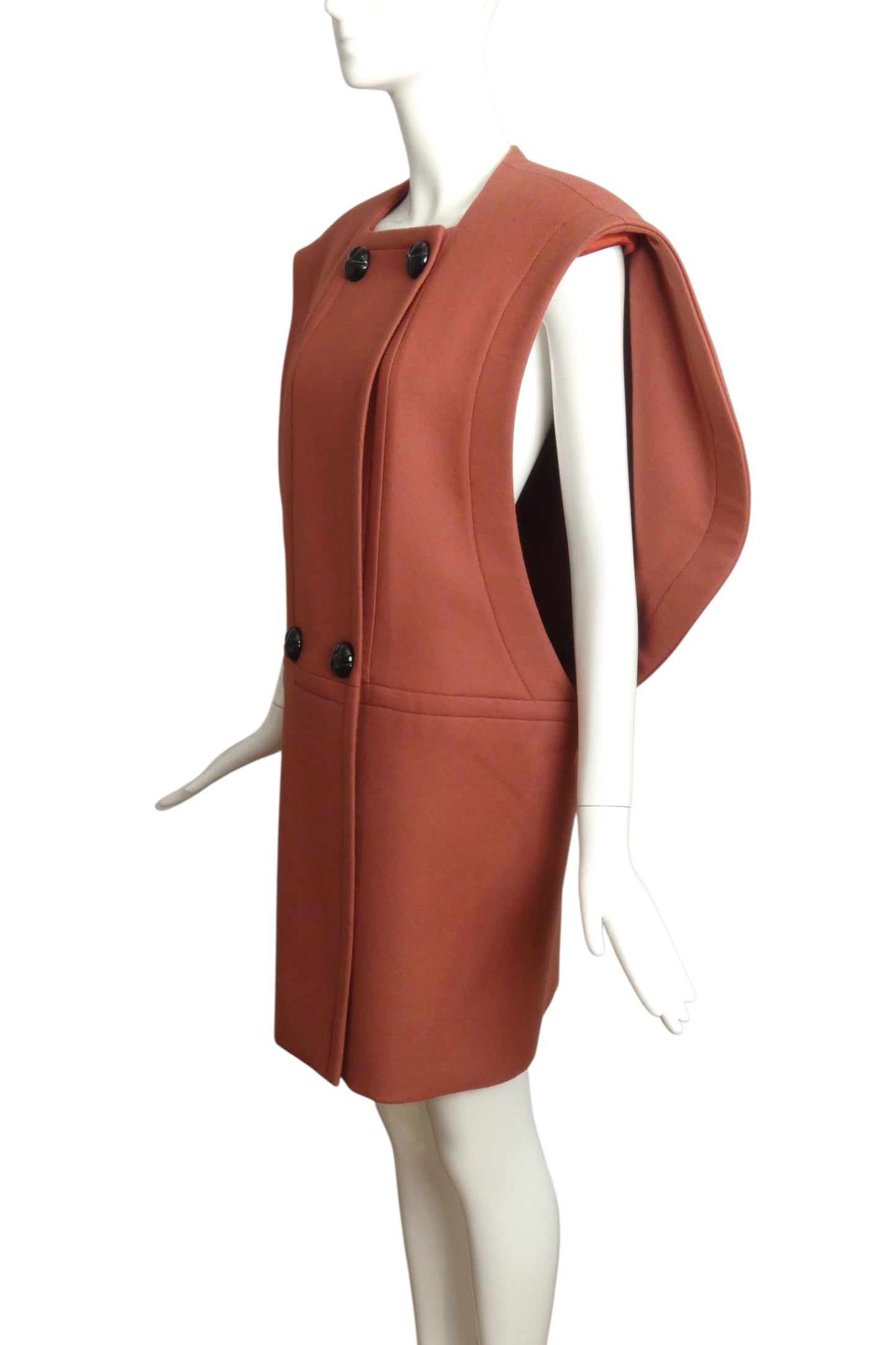 2001 Mauve Sculptural Wool Vest, Size 10