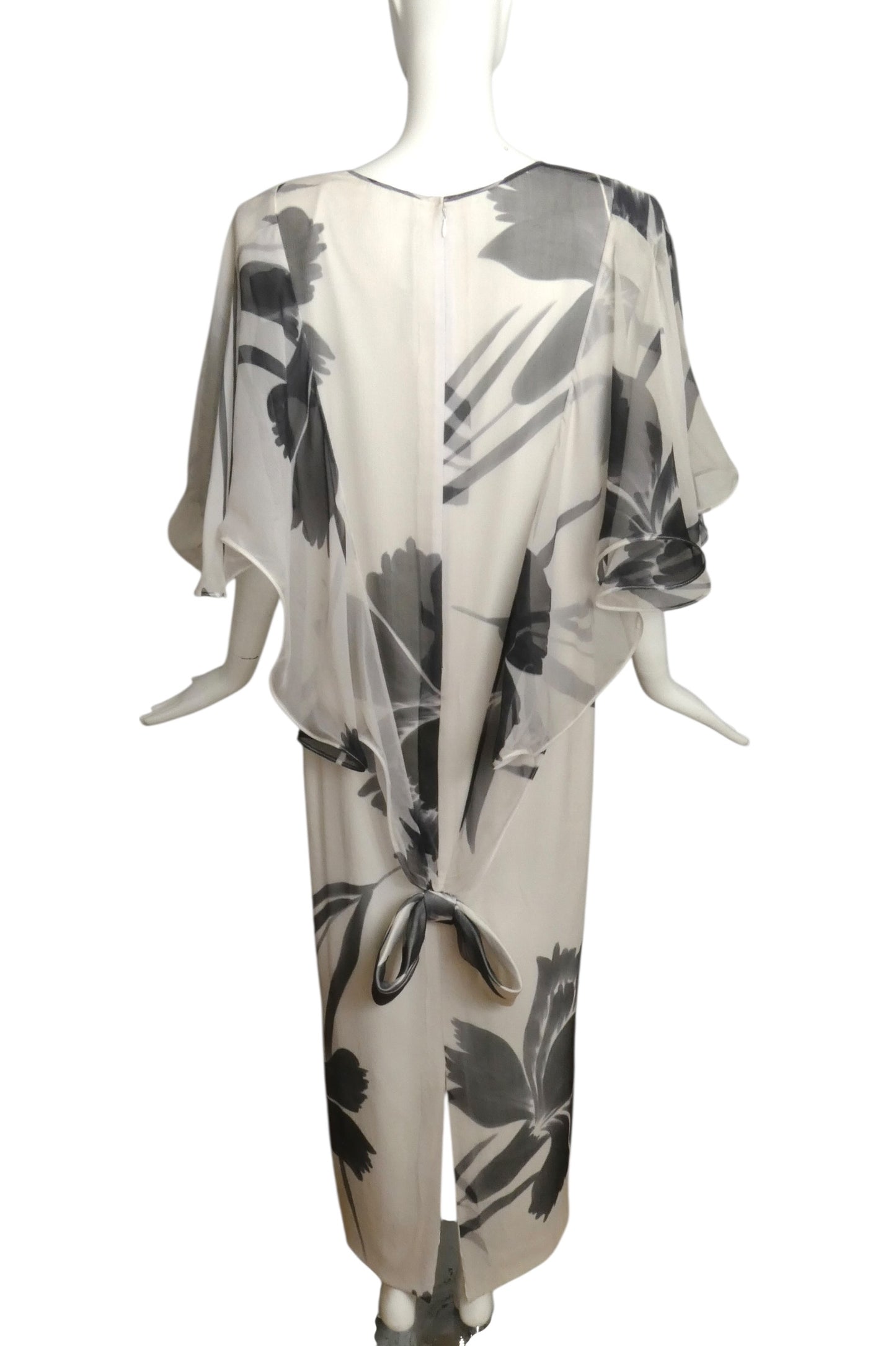 2006 Floral Print Chiffon Gown, Size 10
