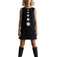 2005 Black Rayon Cutout Trapeze Dress, Size 4