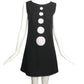 2005 Black Rayon Cutout Trapeze Dress, Size 4