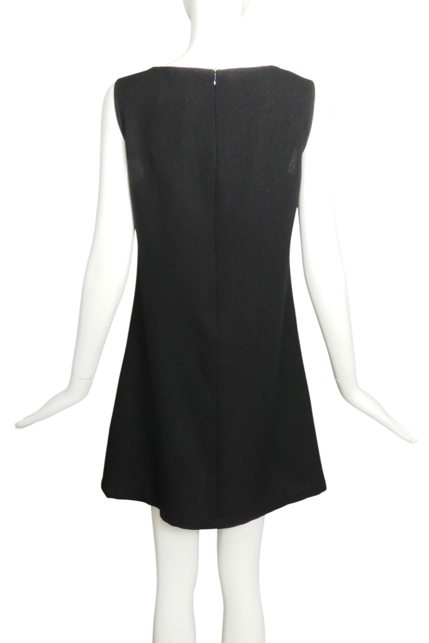 2005 Black Rayon Cutout Trapeze Dress, Size 4