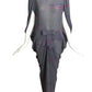 1988 Grey Printed Silk Evening Dress, Size 6