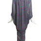 1988 Grey Printed Silk Evening Dress, Size 6