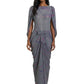 1988 Grey Printed Silk Evening Dress, Size 6