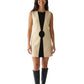 2004 Ivory & Black Wool Knit Shift Dress, Size 8