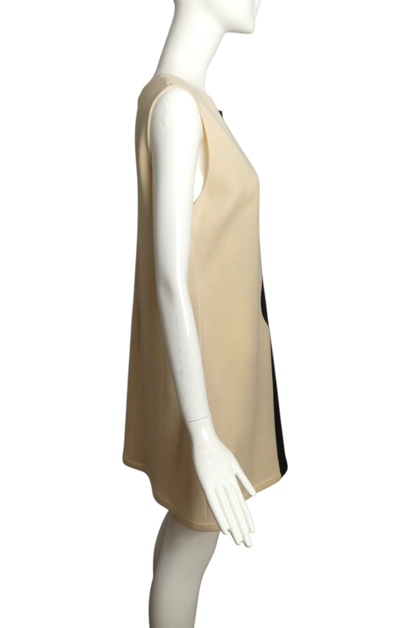 2004 Ivory & Black Wool Knit Shift Dress, Size 8