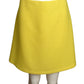 1998 Yellow Rayon A-Line Skirt, Size 8