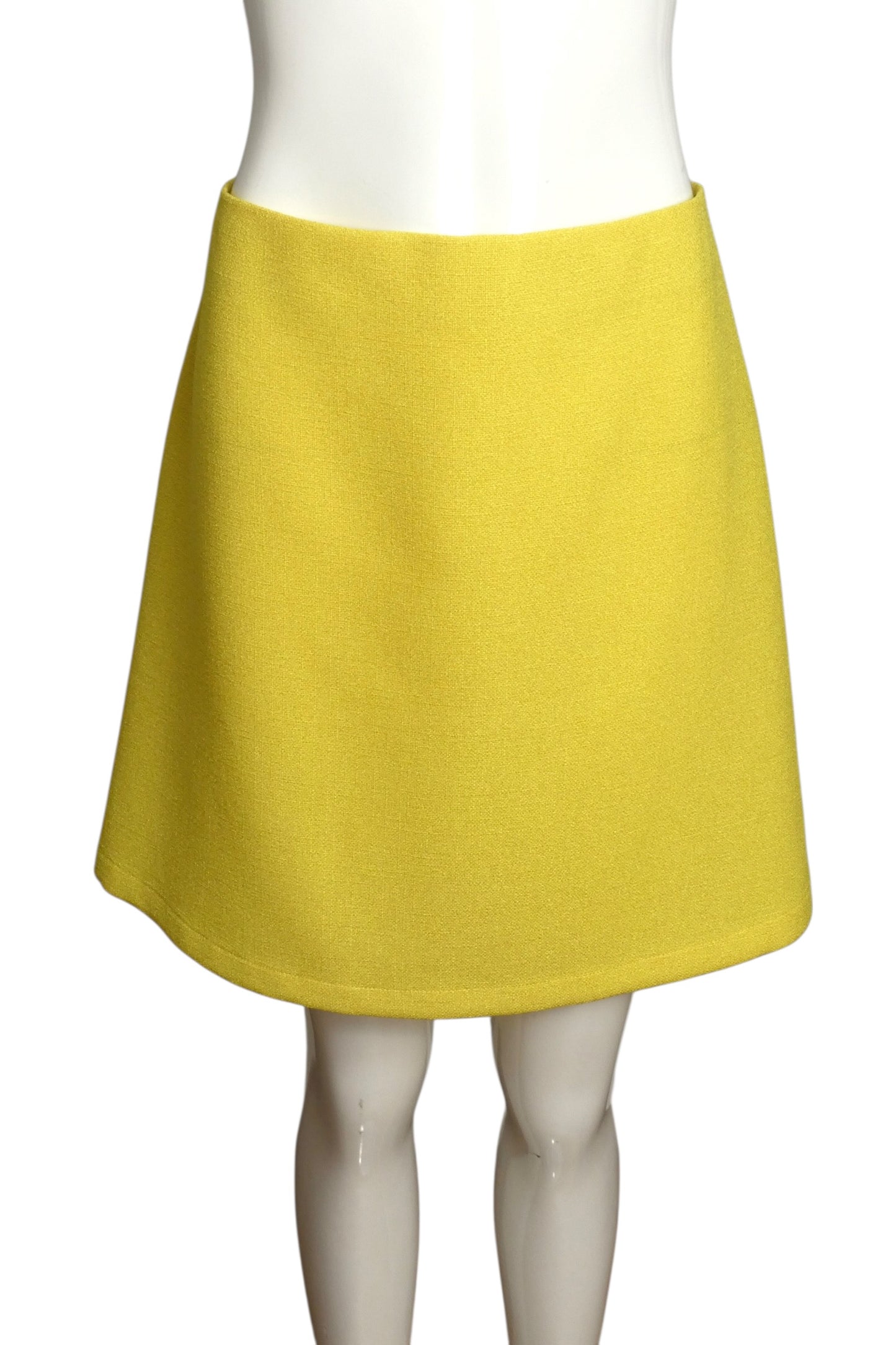 1998 Yellow Rayon A-Line Skirt, Size 8