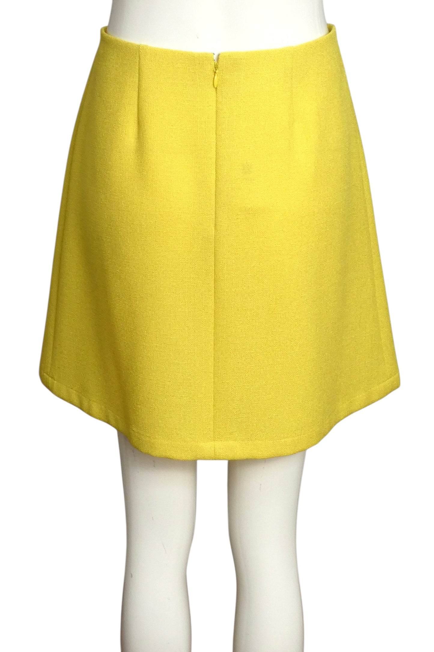 1998 Yellow Rayon A-Line Skirt, Size 8