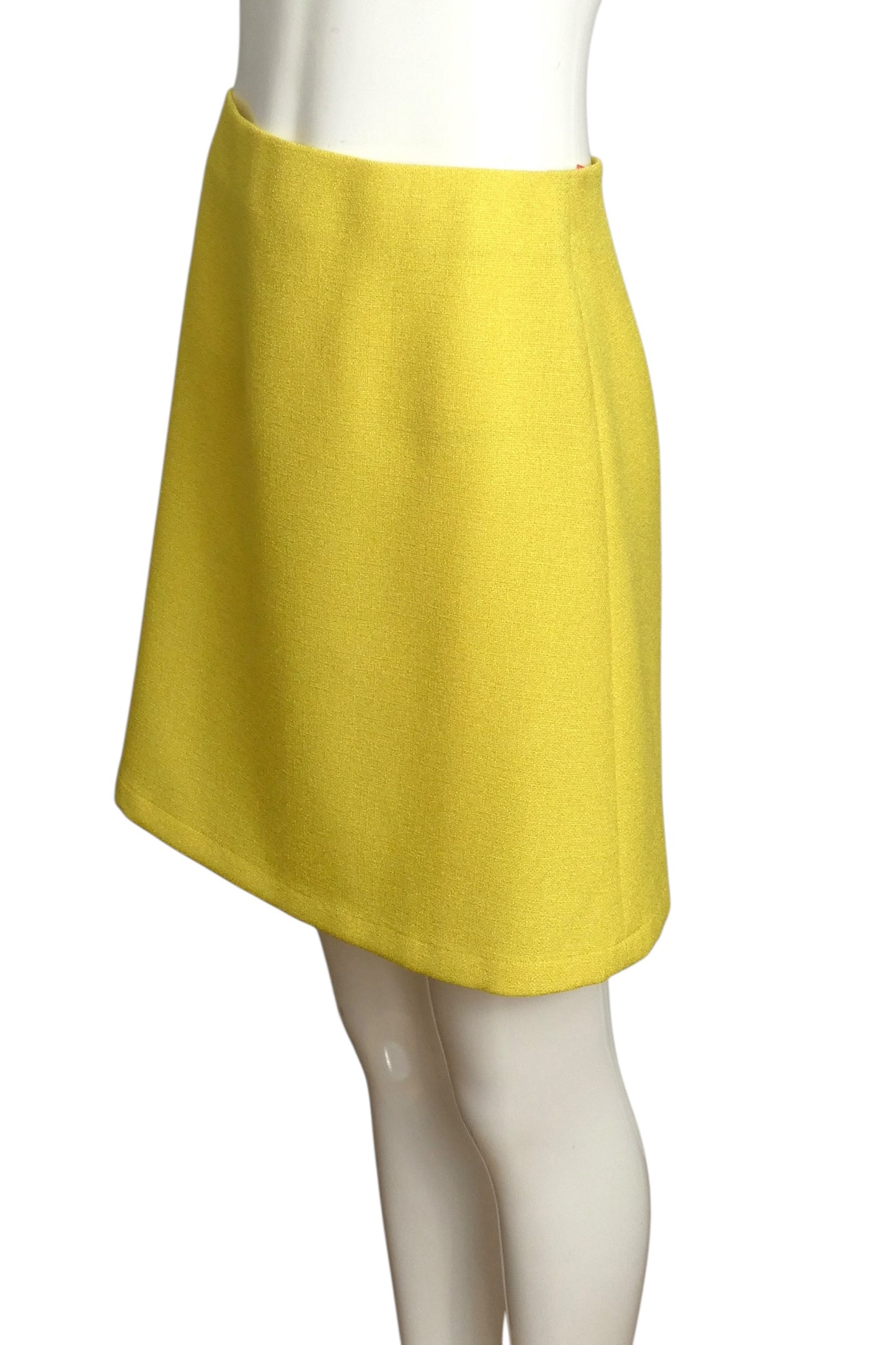 1998 Yellow Rayon A-Line Skirt, Size 8