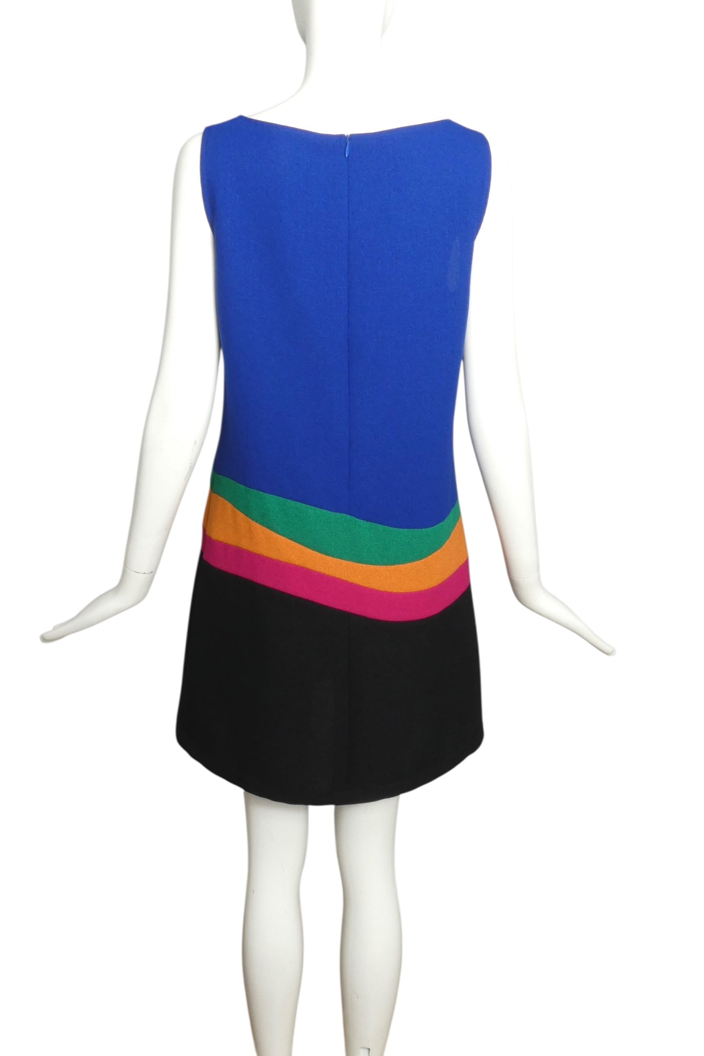 2008 Blue Colorblock Rayon Dress, Size 6