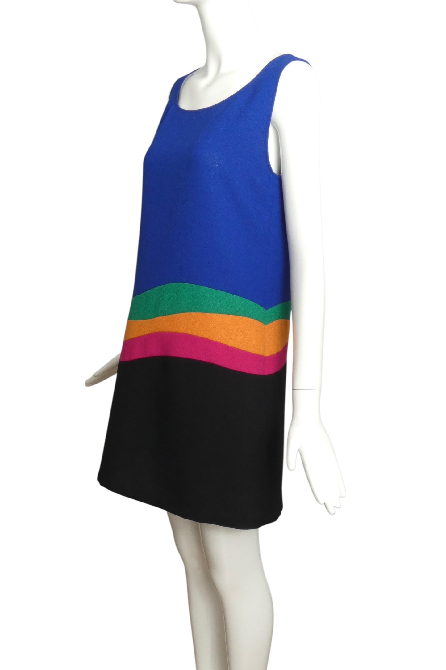2008 Blue Colorblock Rayon Dress, Size 6