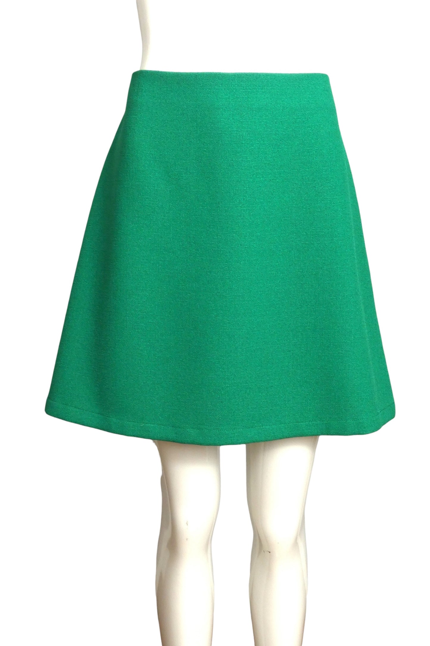 1998 Green Rayon A-Line Skirt, Size 8