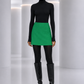1998 Green Rayon A-Line Skirt, Size 8
