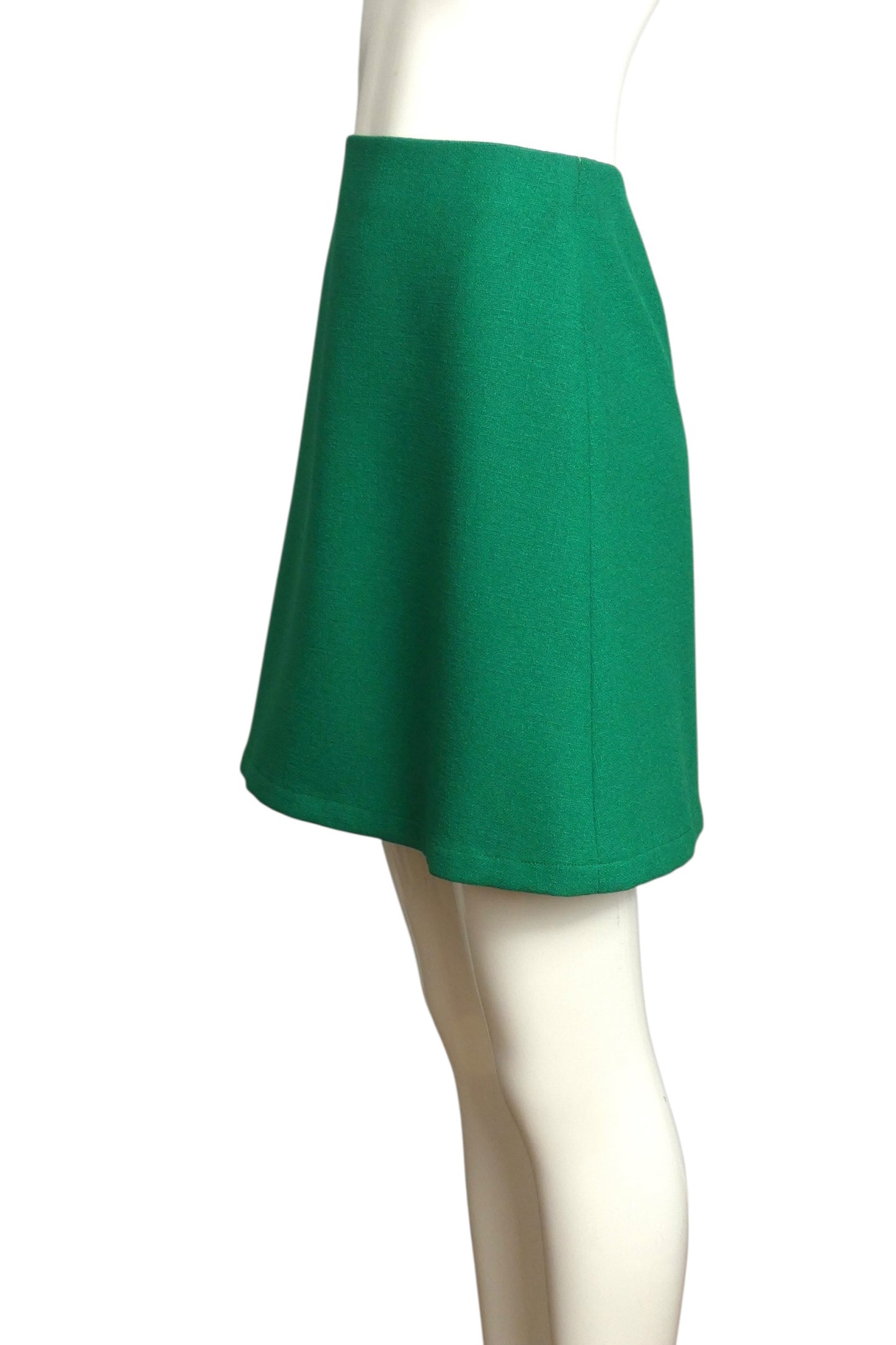 1998 Green Rayon A-Line Skirt, Size 8
