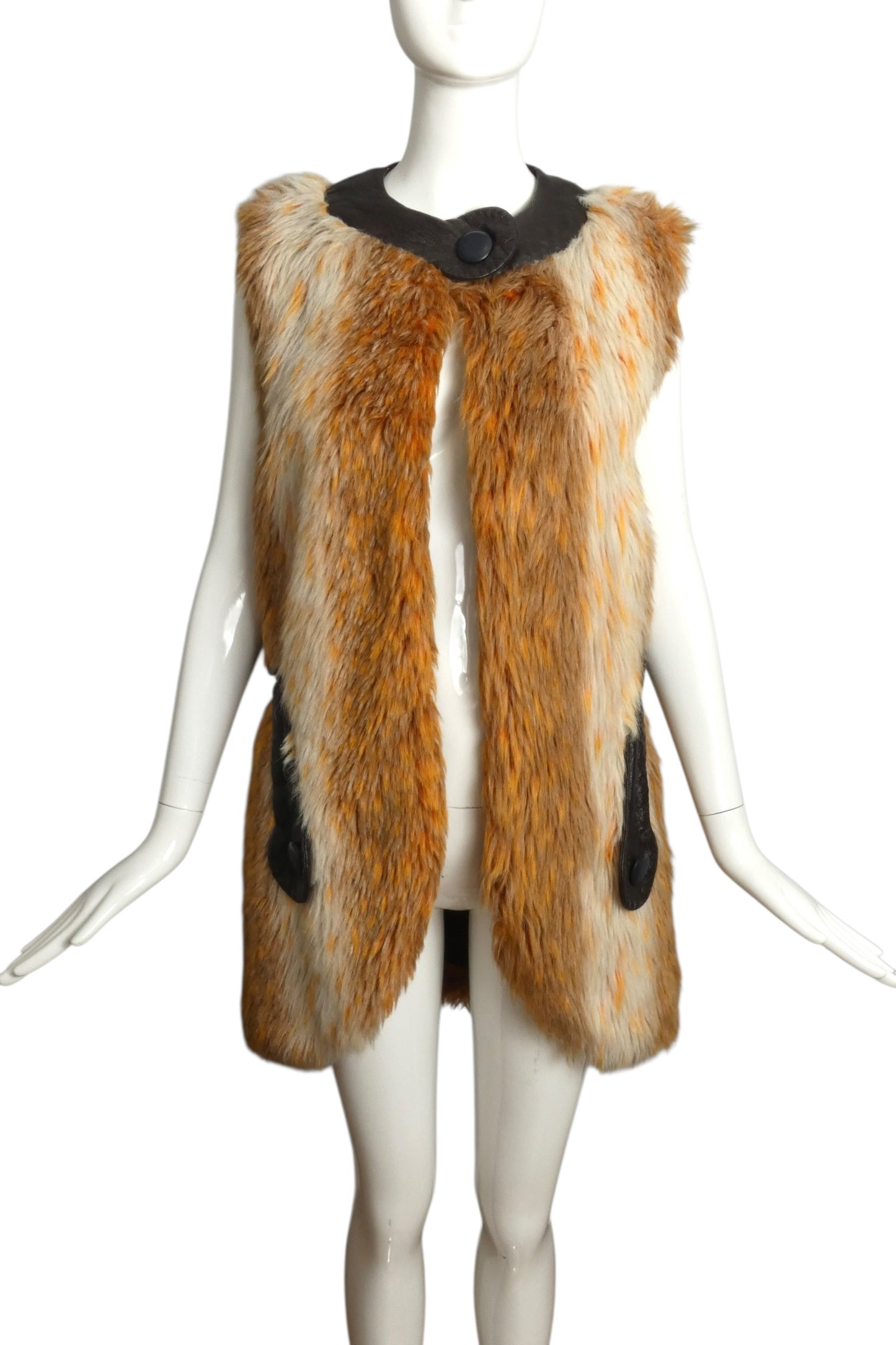 1998 Ombre Faux Fur Vest, Size 6