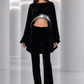 2007 Black Velvet Cutout Hoop Pant Ensemble, Size 6