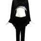 2007 Black Velvet Cutout Hoop Pant Ensemble, Size 6