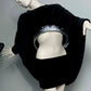 2007 Black Velvet Cutout Hoop Pant Ensemble, Size 6