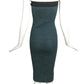 1980 Green Wool Ribbed Knit Skirt, Size 4