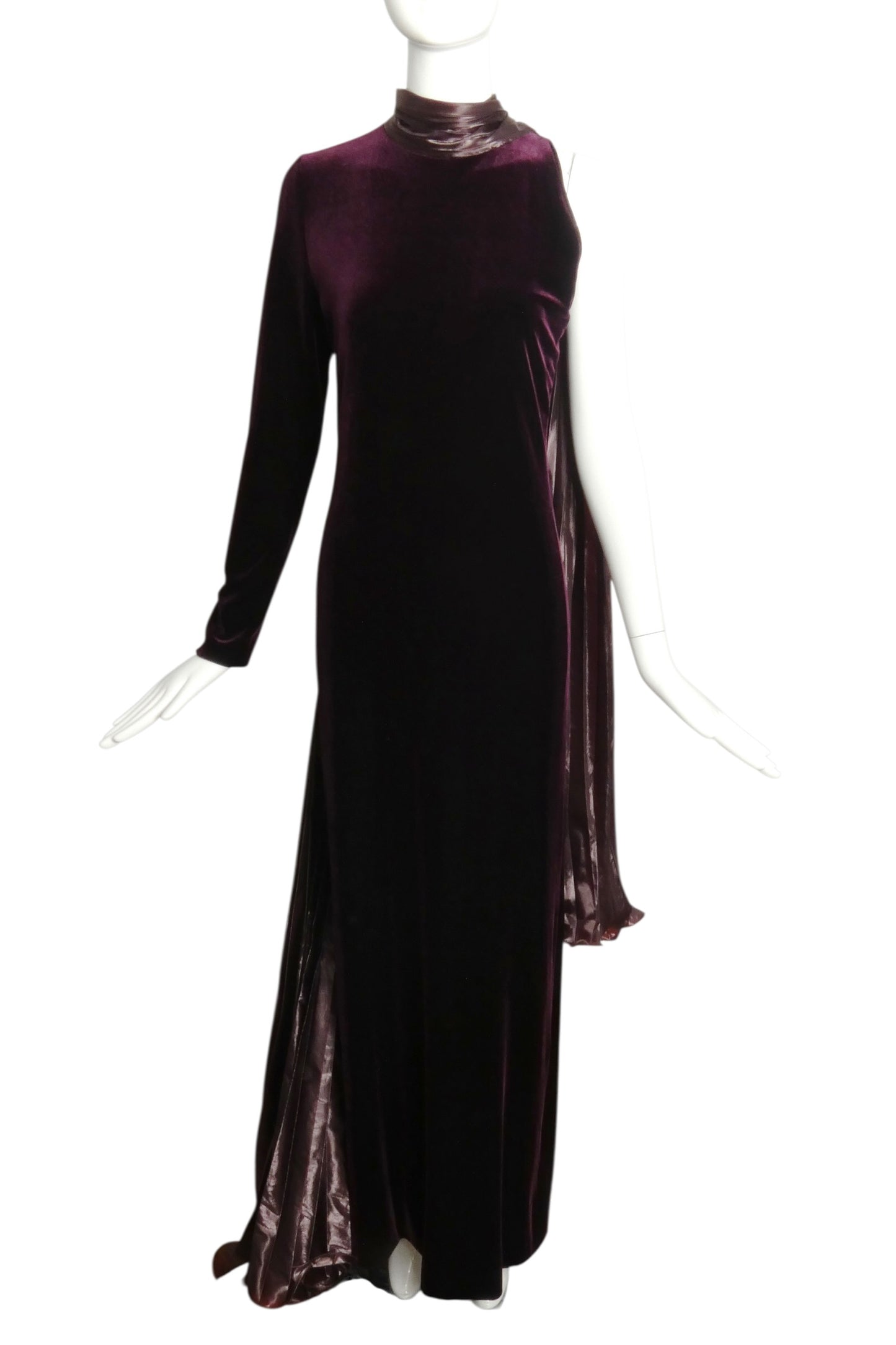 1991 Purple Velvet & Lamé Gown, Size 6