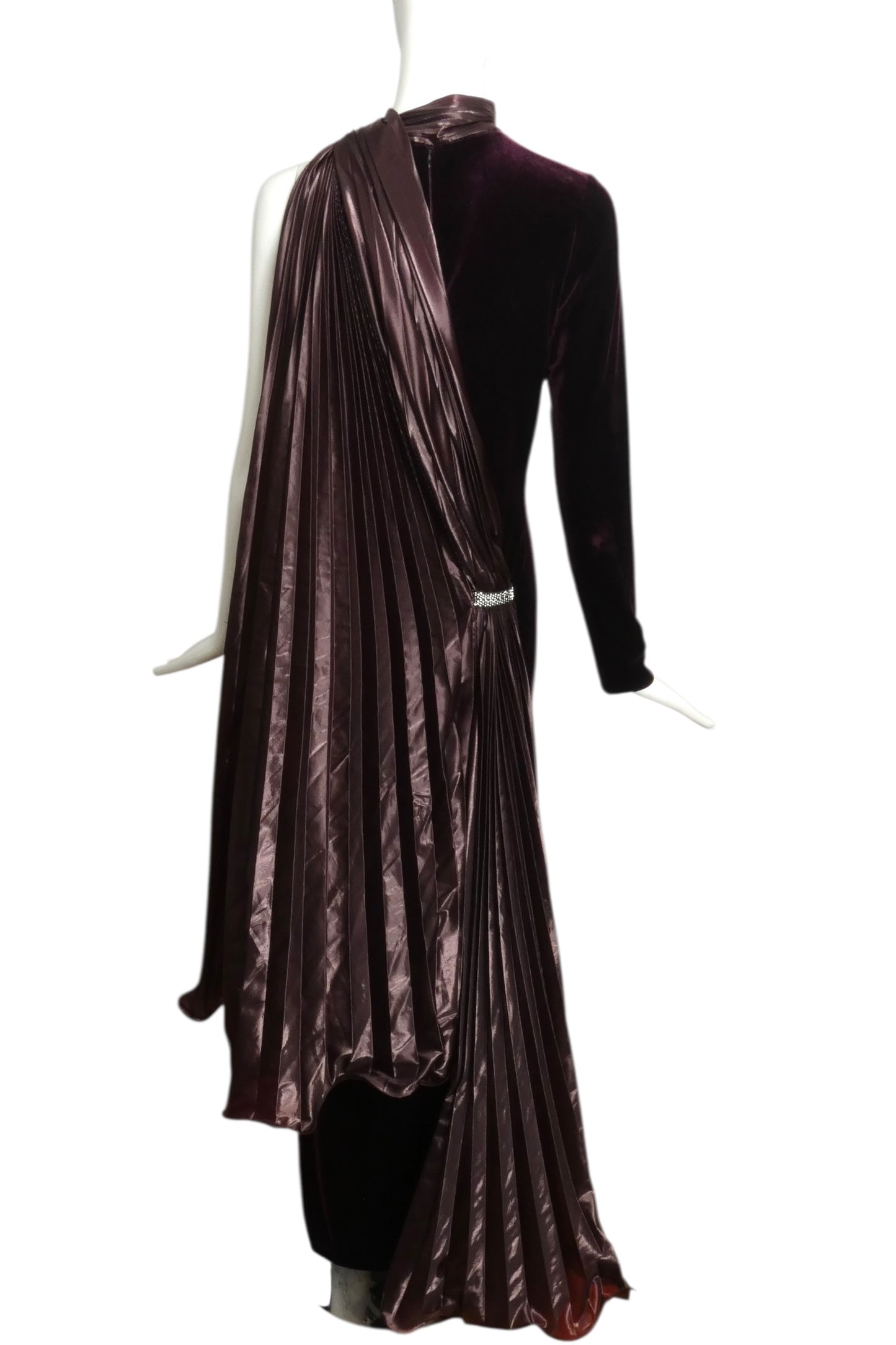 1991 Purple Velvet & Lamé Gown, Size 6