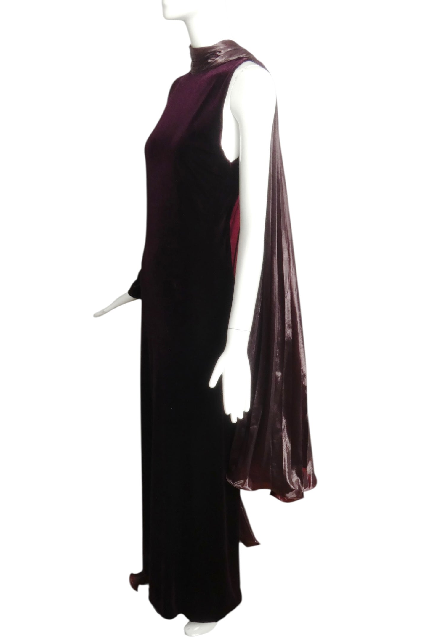 1991 Purple Velvet & Lamé Gown, Size 6