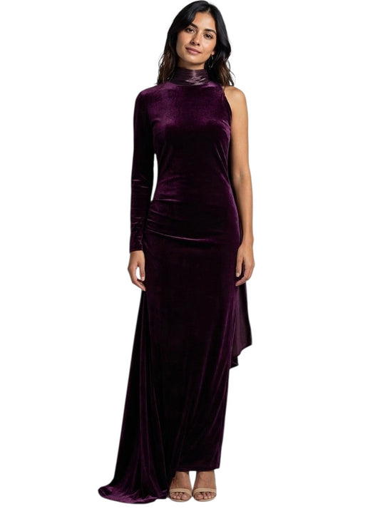 1991 Purple Velvet & Lamé Gown, Size 6
