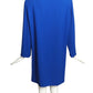 1985 Blue Crepe Diagonal Zipper Dress, Size 12