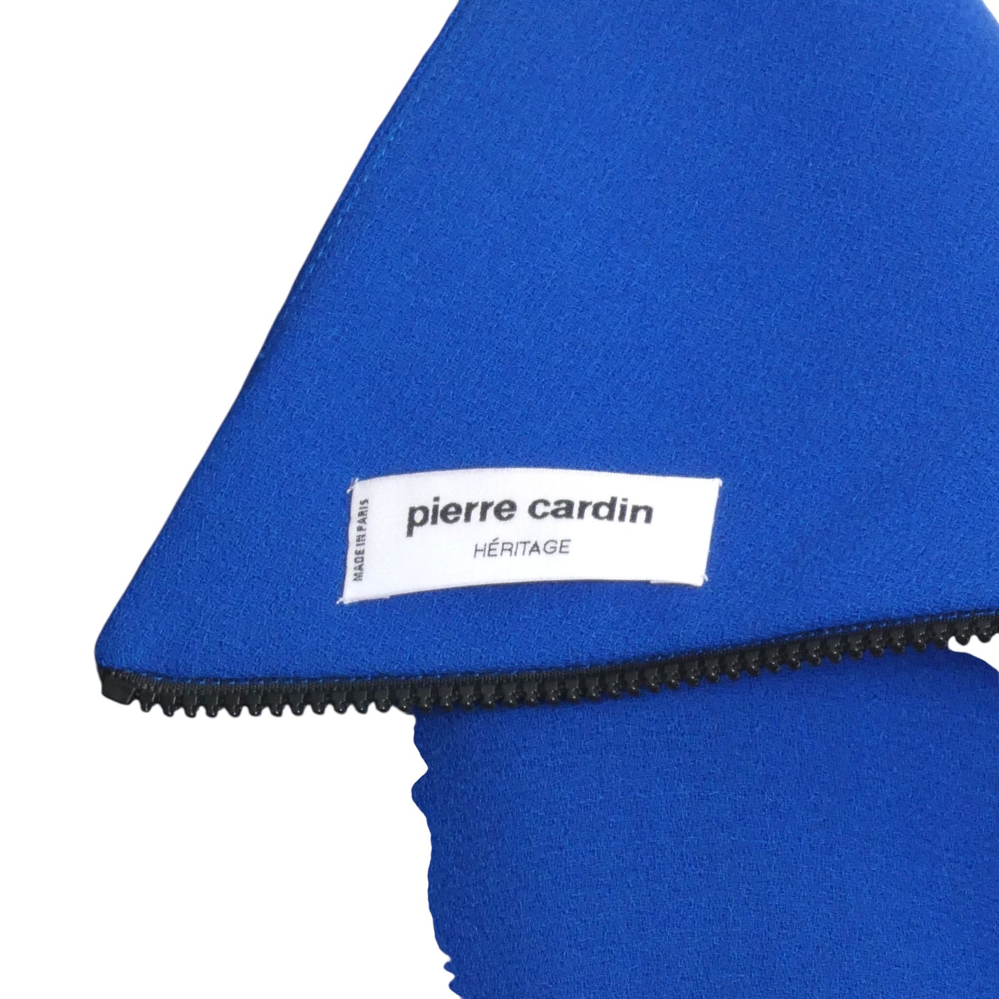 1985 Blue Crepe Diagonal Zipper Dress, Size 12