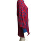 1990 Red & Blue Sweater Knit Dress, Size 6