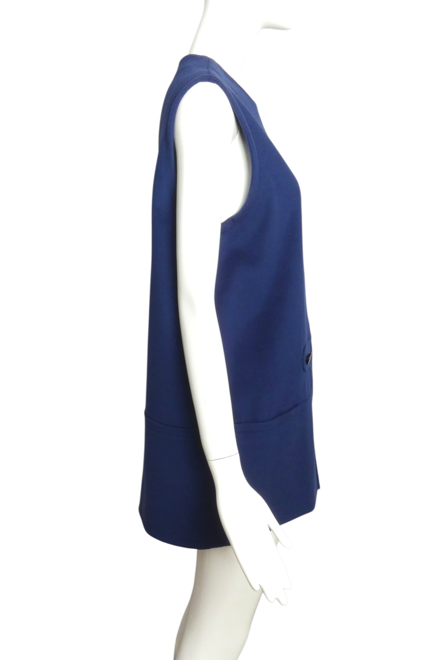 1990 Navy Wool Zip Front Coat, Size 6