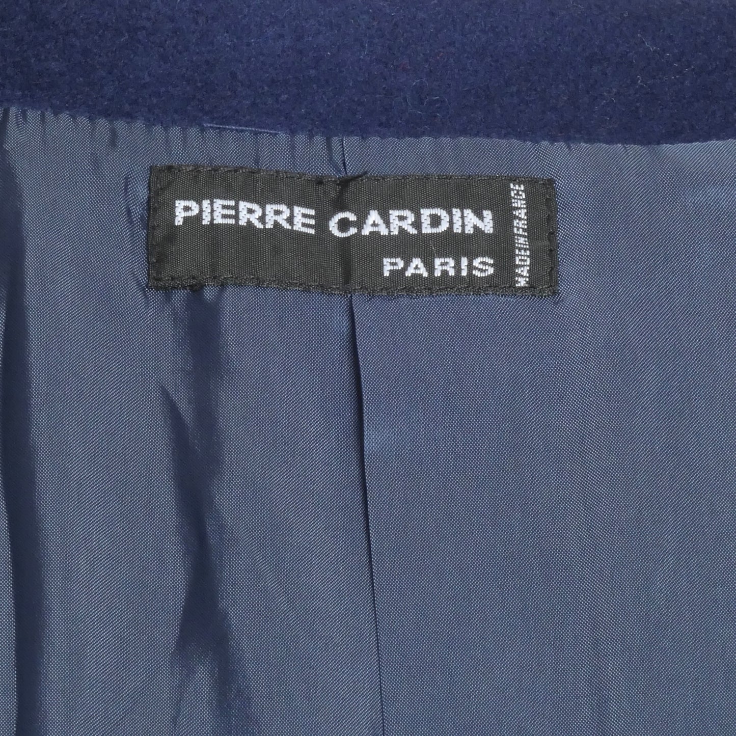 1990 Navy Wool Zip Front Coat, Size 6