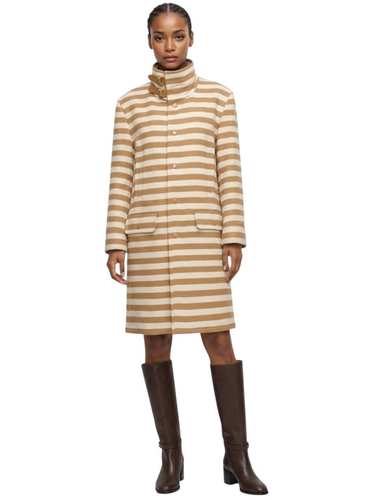 PIERRE CARDIN- 1998 Wool Stripe Coat, Size 10