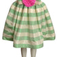1992 Green & White Stripe Taffeta Skirt, Size 6