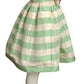1992 Green & White Stripe Taffeta Skirt, Size 6