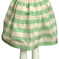 1992 Green & White Stripe Taffeta Skirt, Size 6