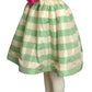 1992 Green & White Stripe Taffeta Skirt, Size 6
