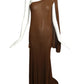 PIERRE CARDIN- AS IS 1998 Brown Jersey Knit Evening Gown, Size 4