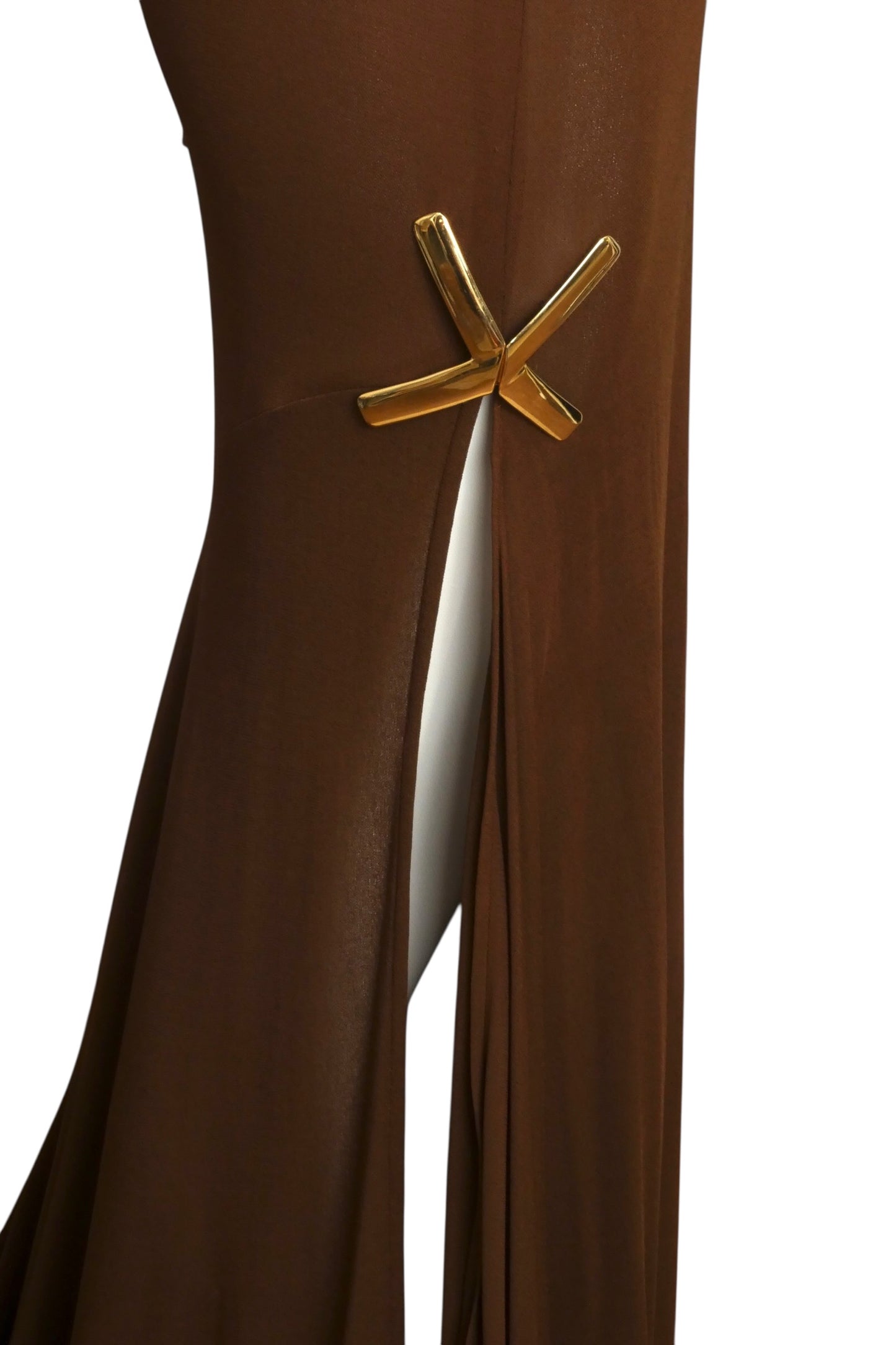 PIERRE CARDIN- AS IS 1998 Brown Jersey Knit Evening Gown, Size 4