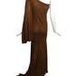PIERRE CARDIN- AS IS 1998 Brown Jersey Knit Evening Gown, Size 4
