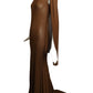 PIERRE CARDIN- AS IS 1998 Brown Jersey Knit Evening Gown, Size 4