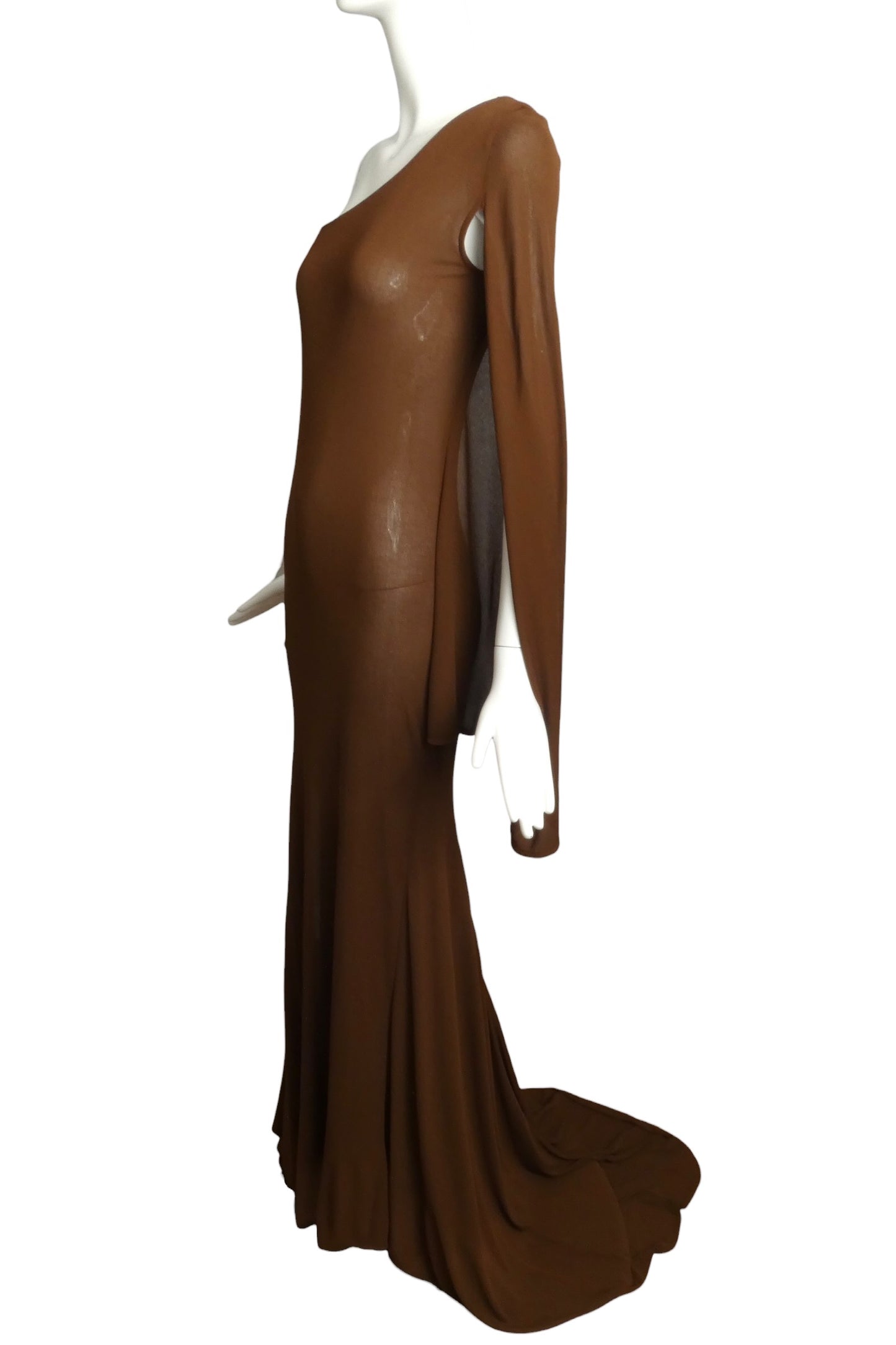PIERRE CARDIN- AS IS 1998 Brown Jersey Knit Evening Gown, Size 4