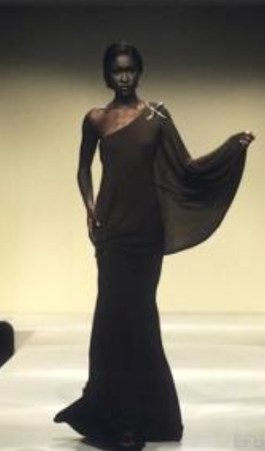 PIERRE CARDIN- AS IS 1998 Brown Jersey Knit Evening Gown, Size 4