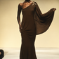 PIERRE CARDIN HERITAGE - 1998 AS IS Brown Jersey Knit Evening Gown, Size 4