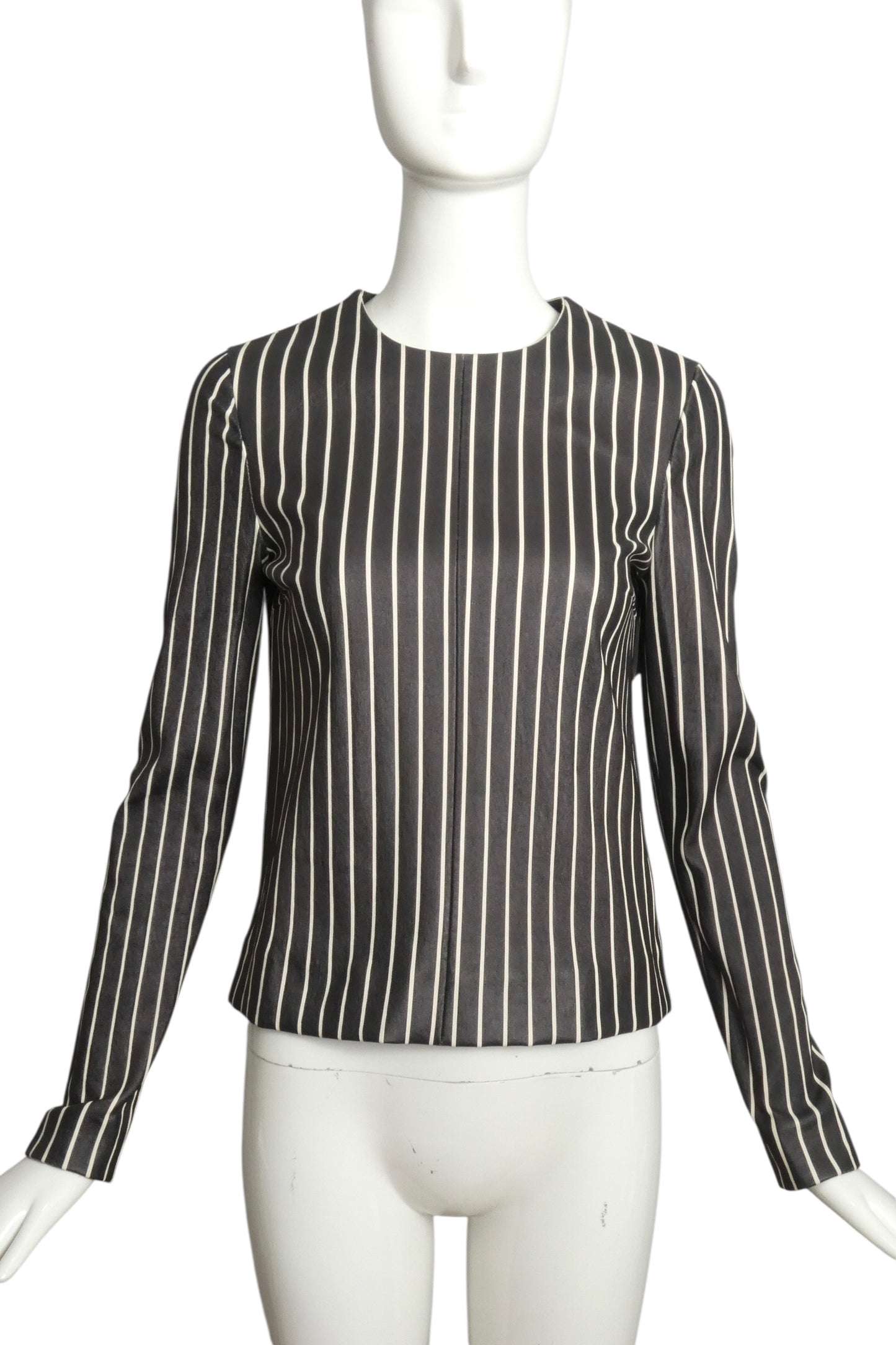 2020s NWT Striped Lambskin Blouse, Size 4