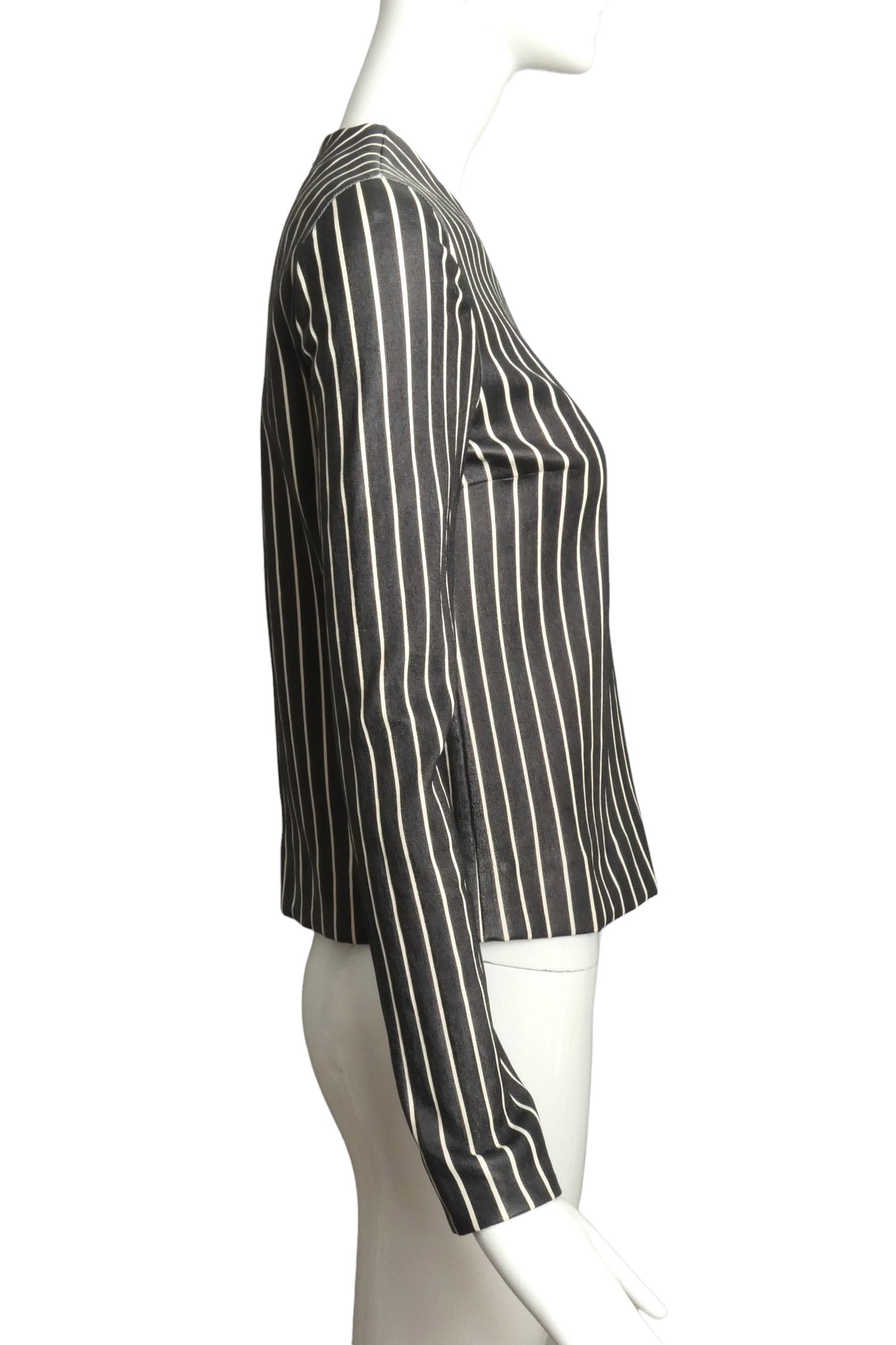 2020s NWT Striped Lambskin Blouse, Size 4