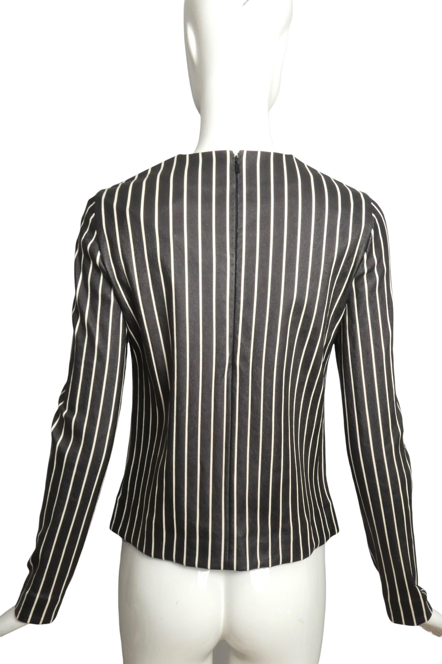 2020s NWT Striped Lambskin Blouse, Size 4