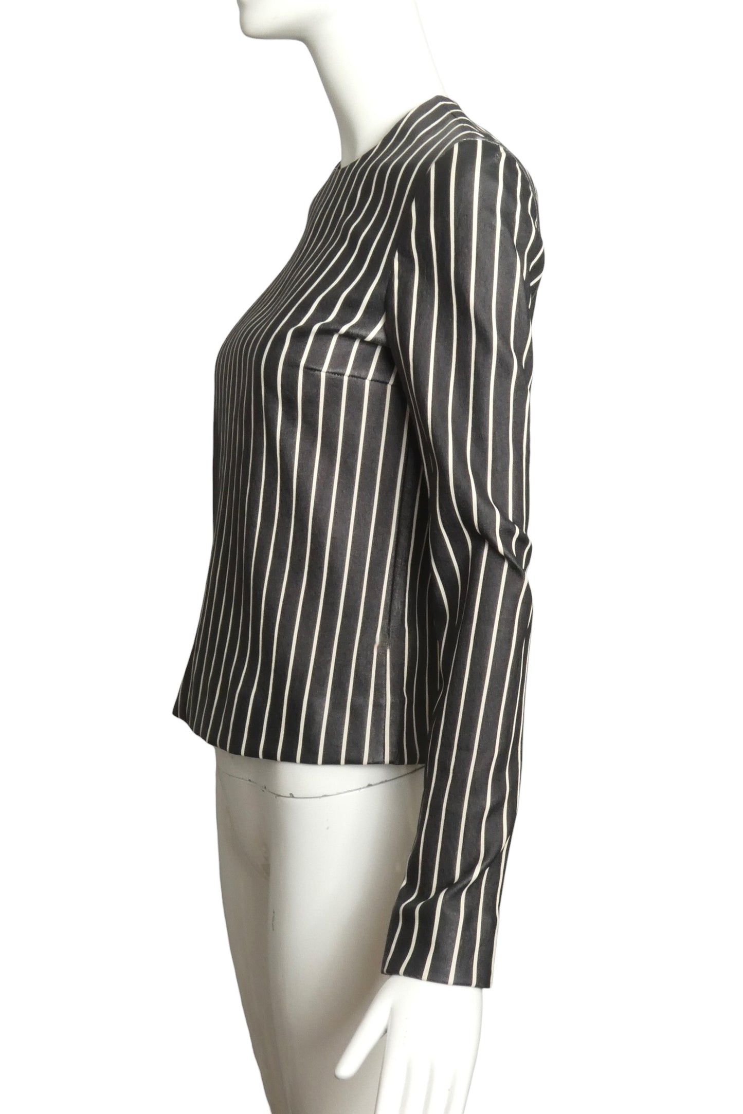 2020s NWT Striped Lambskin Blouse, Size 4